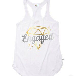 Bridal I'm Engaged Tank Top White NWT